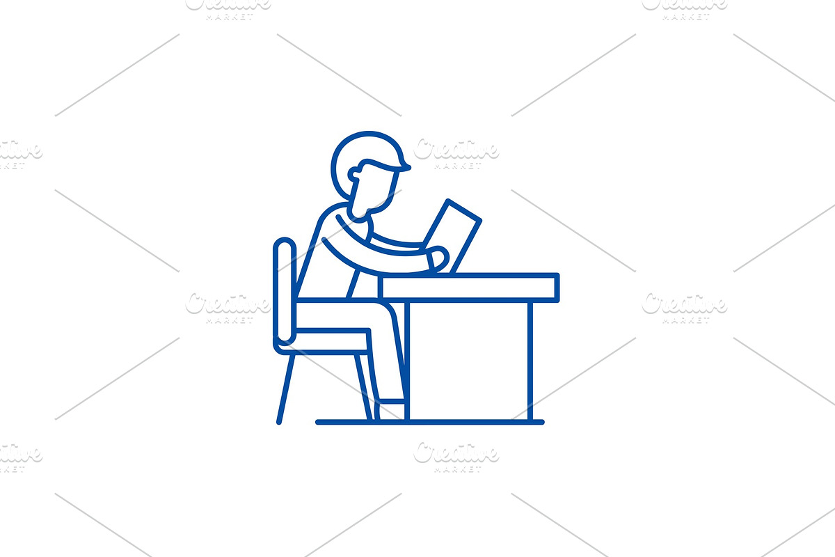 Training at work line icon concept in Illustrations - product preview 8