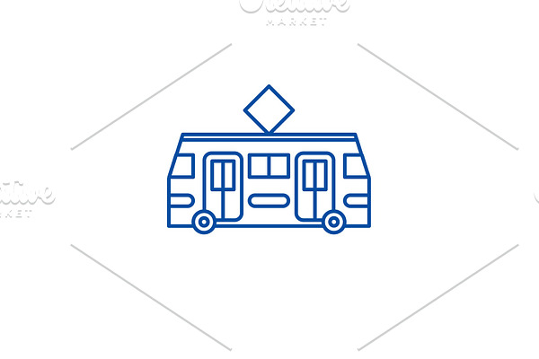 Tramway line icon concept. Tramway