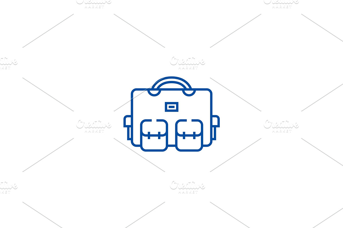 Travel bag, vacation case line icon in Illustrations - product preview 8