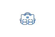Travel bag, vacation case line icon