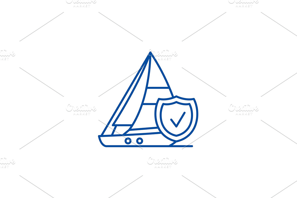 Travel insurance line icon concept in Illustrations - product preview 8