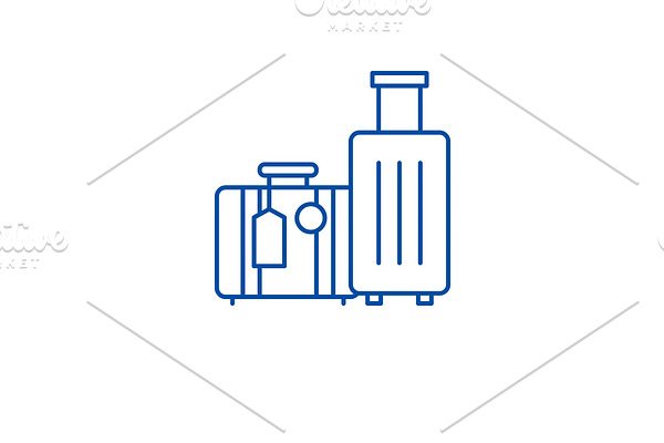 Travel luggage line icon concept