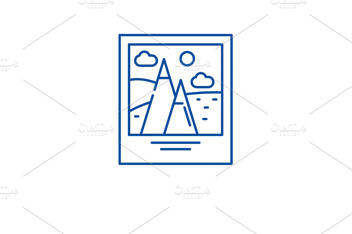 Travel photography line icon concept in Illustrations - product preview 8