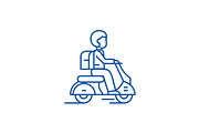 Travel scooter line icon concept