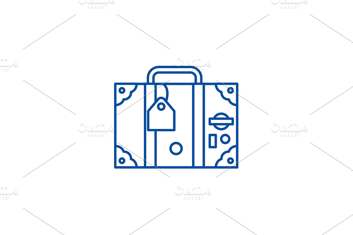 Travel suitcase line icon concept in Illustrations - product preview 8