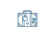 Travel suitcase line icon concept