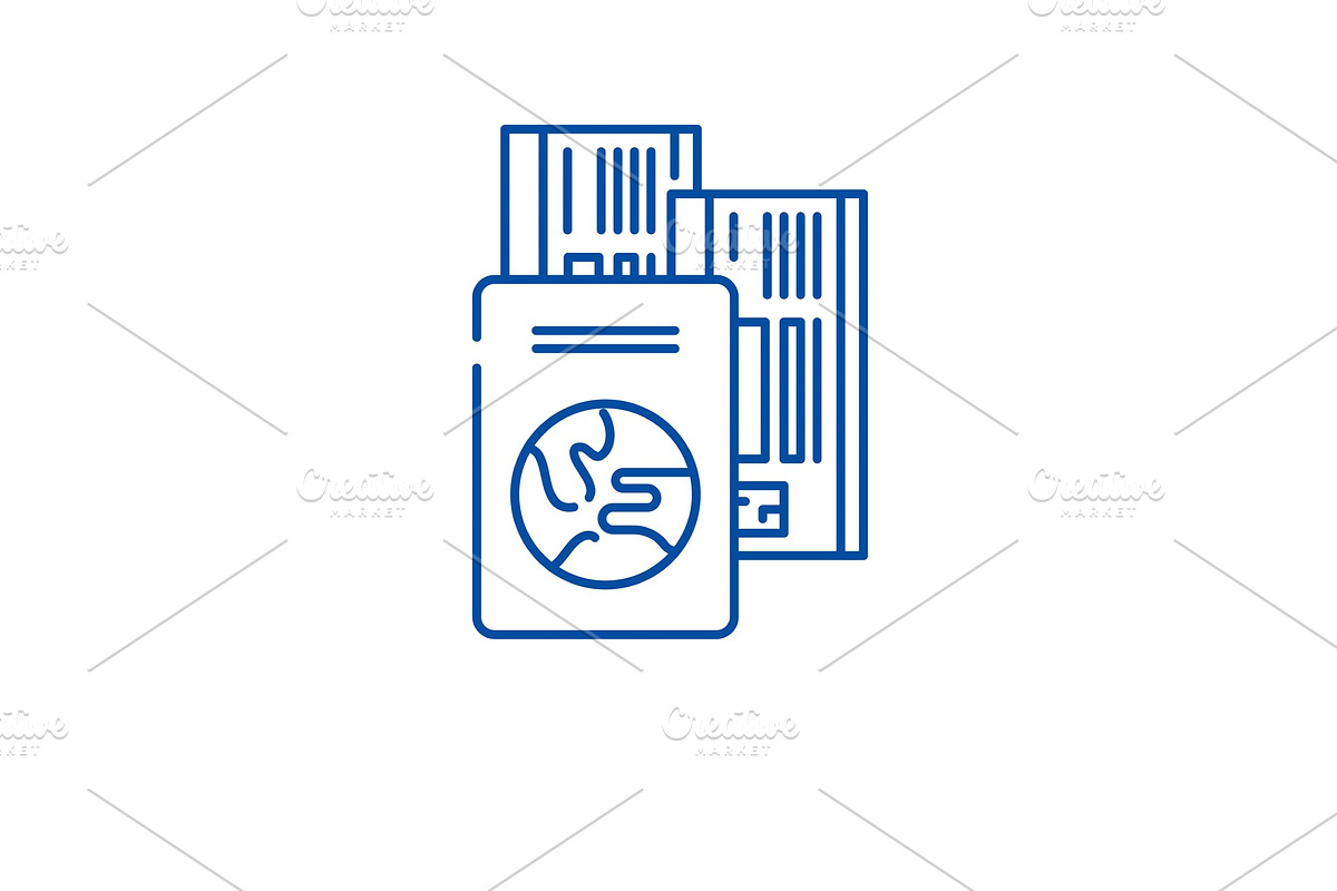 Travel tickets line icon concept in Illustrations - product preview 8