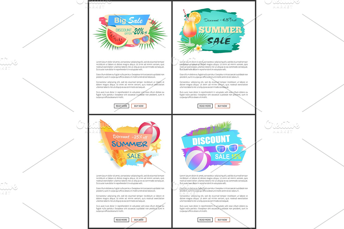Summer Big Sale Banners Online Web in Illustrations - product preview 8