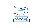 Travel, sea, yacht line icon concept