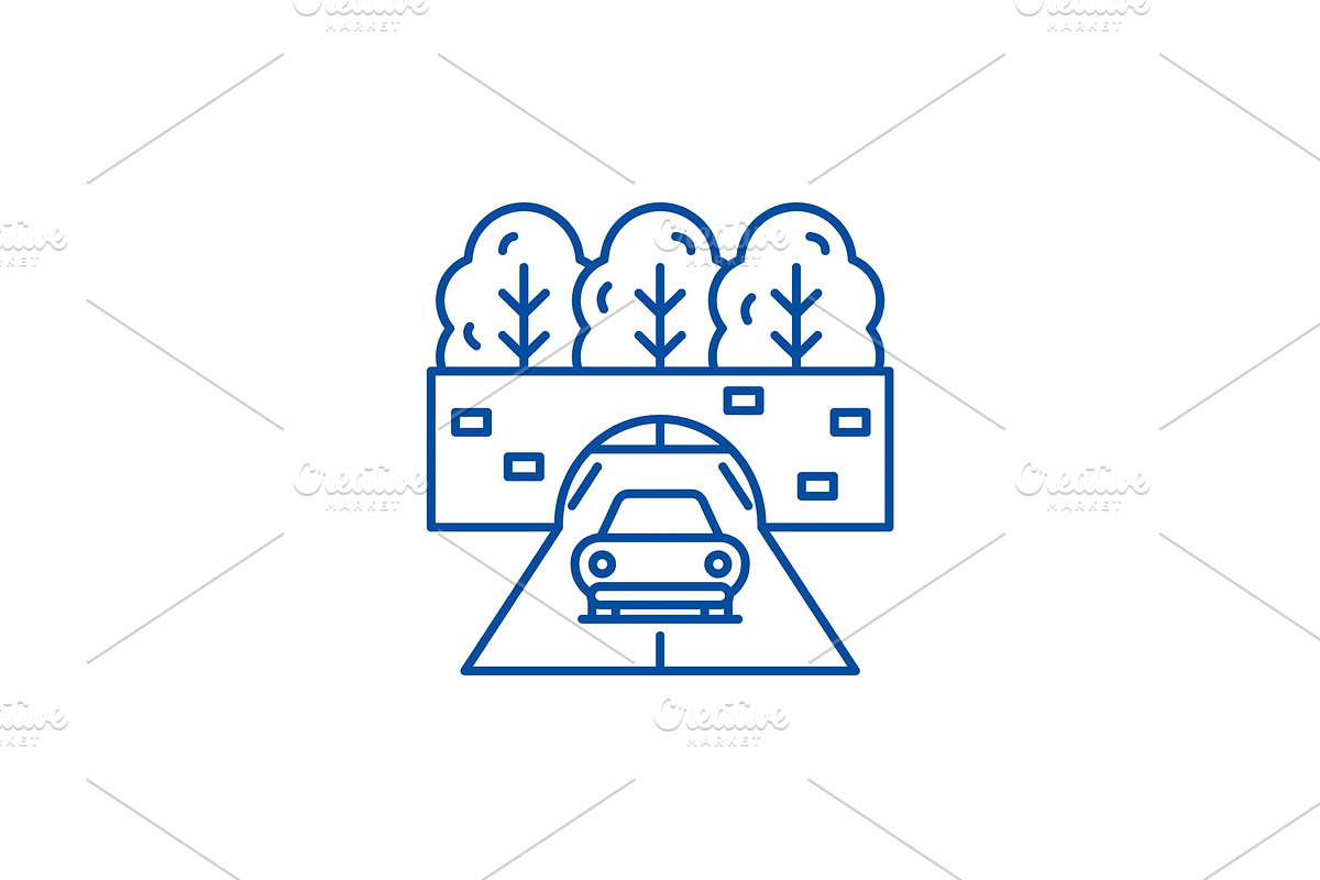 Travelling by car line icon concept in Illustrations - product preview 8