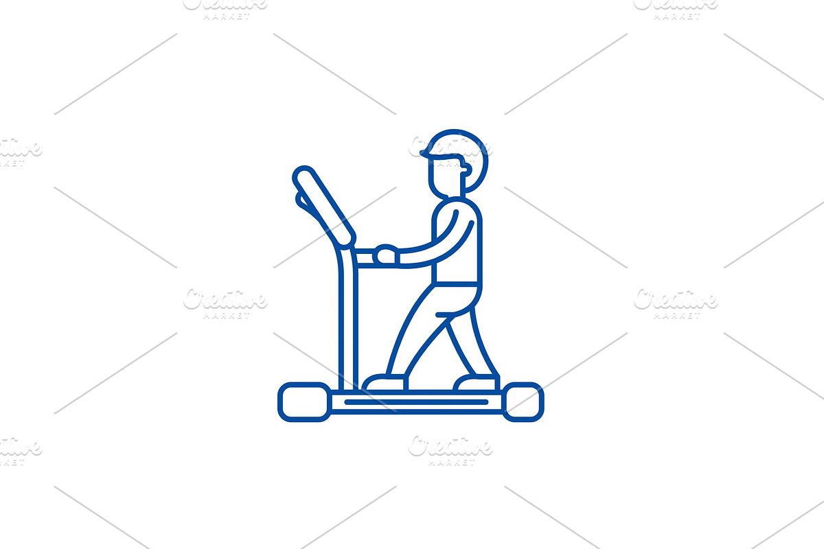 Treadmill line icon concept in Illustrations - product preview 8