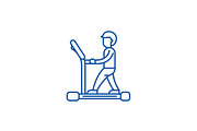 Treadmill line icon concept