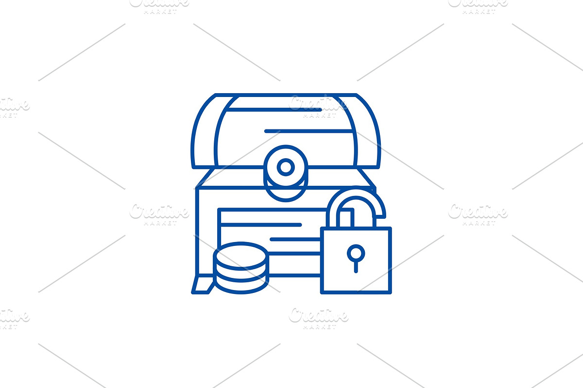 Treasure chest line icon concept in Objects - product preview 8