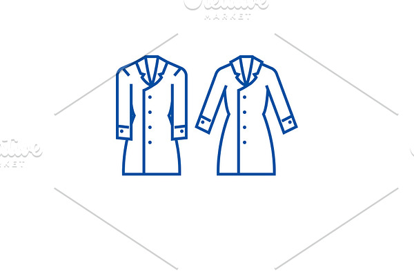 Trench coat line icon concept