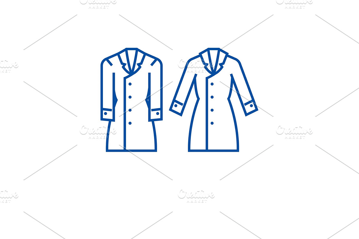 Trench coat line icon concept in Illustrations - product preview 8