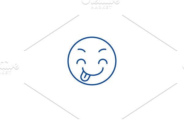 Tricky emoji line icon concept