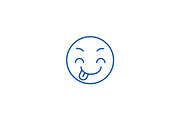 Tricky emoji line icon concept