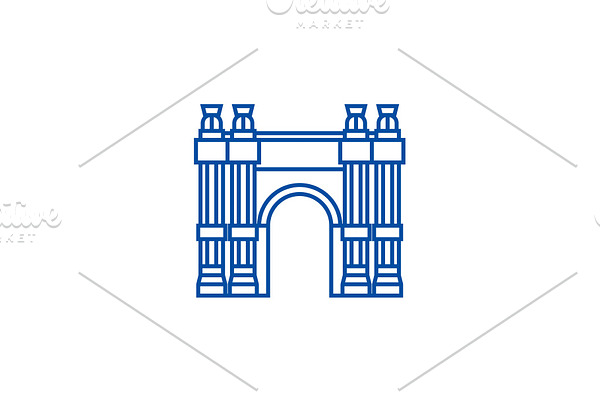 Triumphal arch line icon concept
