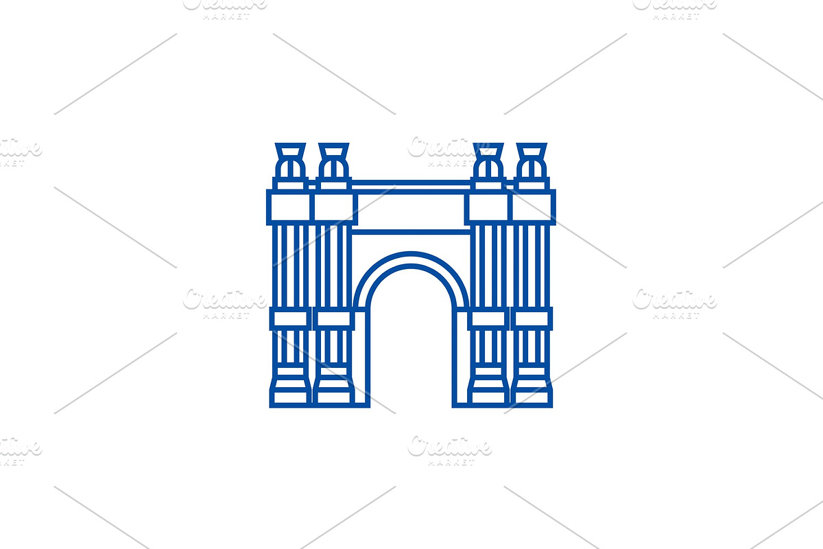 Triumphal arch line icon concept in Illustrations - product preview 8