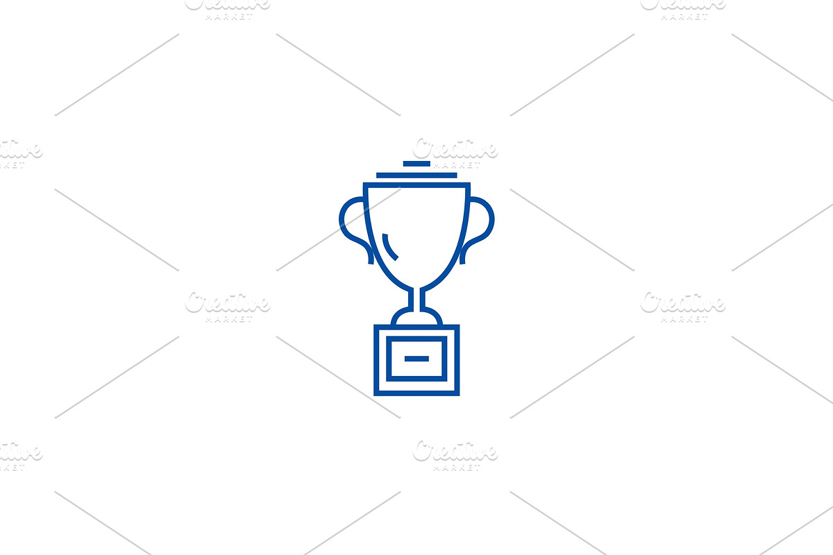 Trophy cup line icon concept. Trophy in Objects - product preview 8