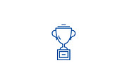 Trophy cup line icon concept. Trophy
