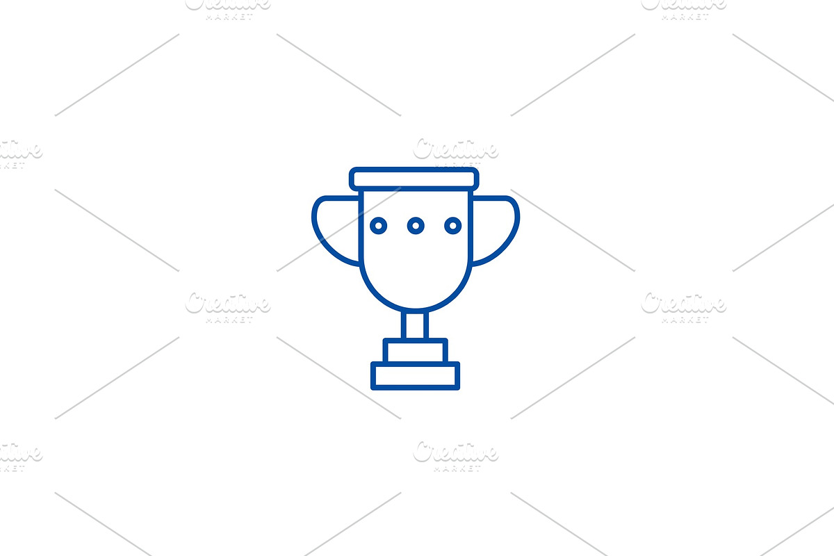 Trophy cup illustation line icon in Objects - product preview 8