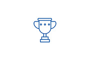 Trophy cup illustation line icon