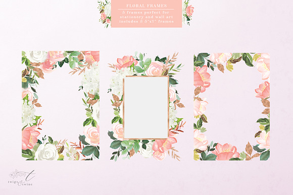 Blushed - Watercolor Floral Miniset in Illustrations - product preview 6