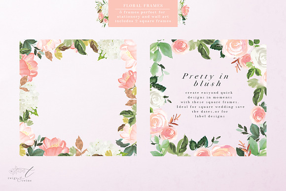 Blushed - Watercolor Floral Miniset in Illustrations - product preview 7