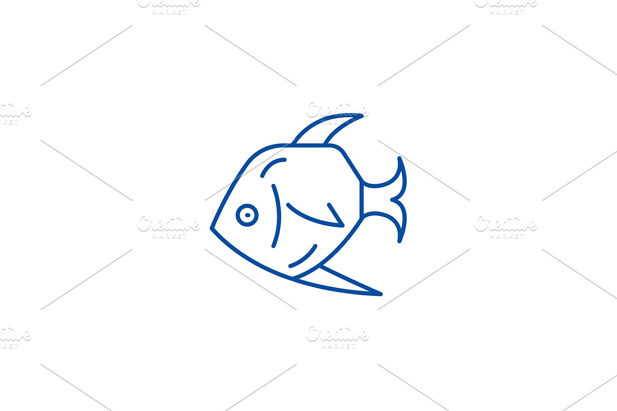 Tropical fish line icon concept in Illustrations - product preview 8