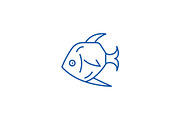 Tropical fish line icon concept