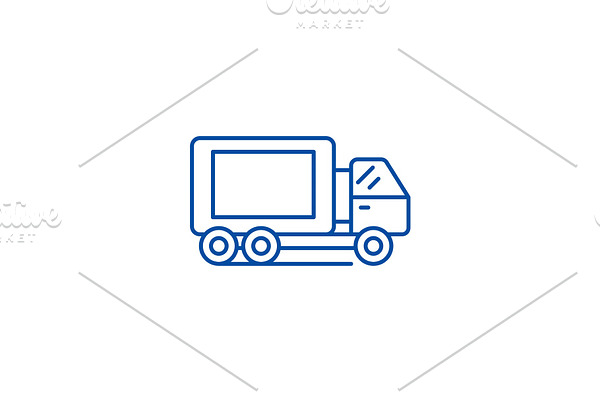 Truck line icon concept. Truck flat