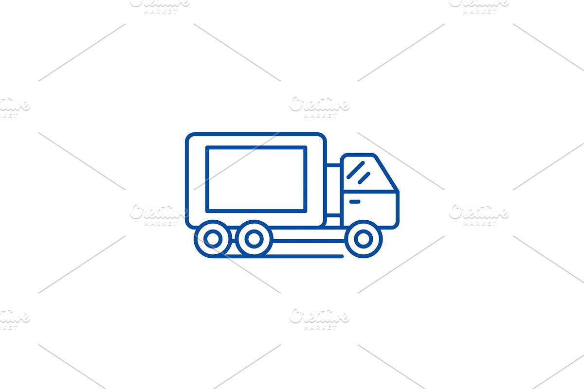 Truck line icon concept. Truck flat in Illustrations - product preview 8