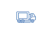Truck line icon concept. Truck flat