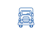 Truck front view line icon concept