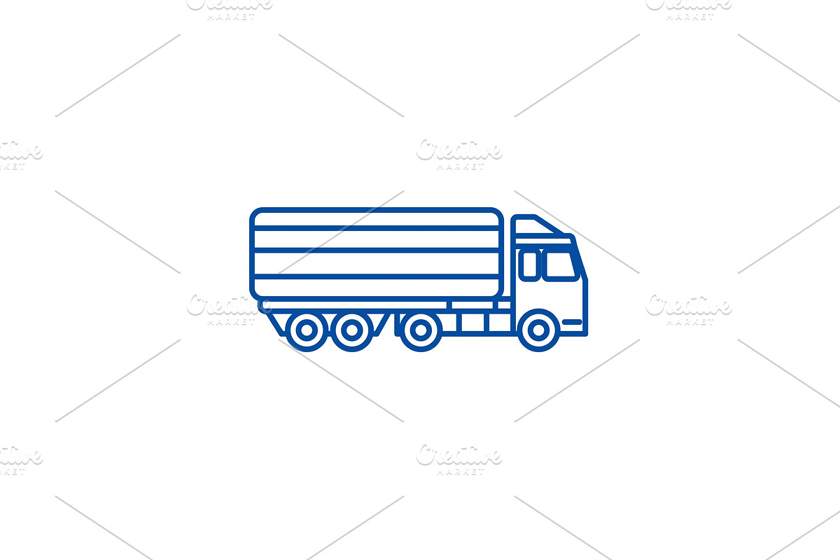 Truck, delivery line icon concept in Illustrations - product preview 8