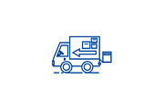 Truck, delivery shipping line icon