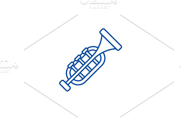 Trumpet,horn line icon concept