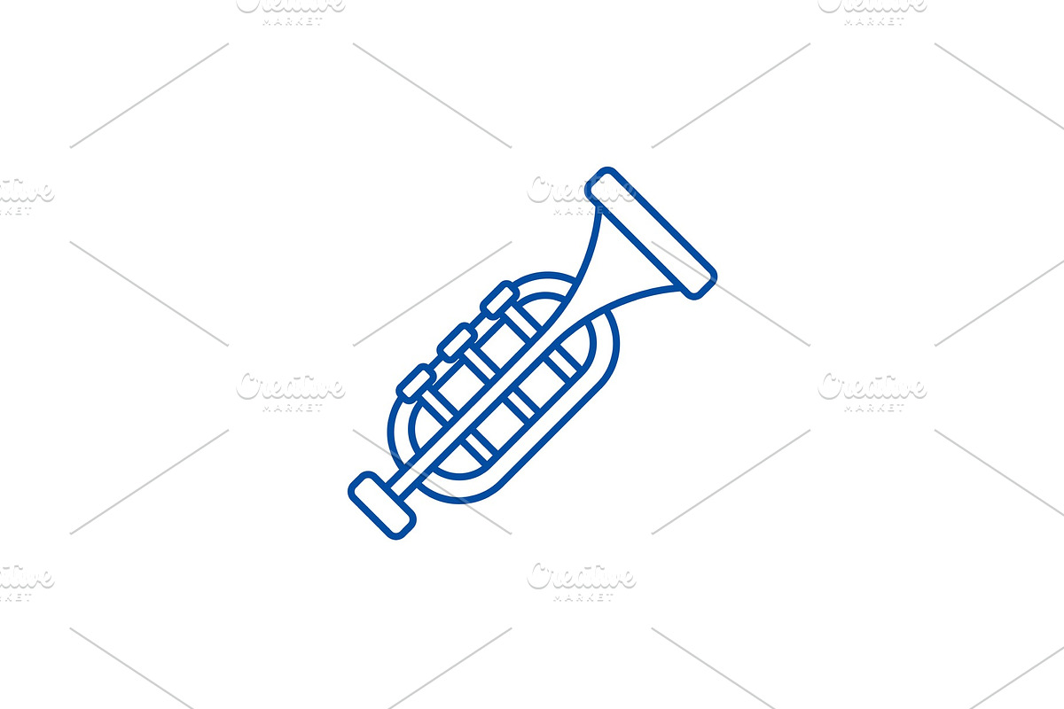 Trumpet,horn line icon concept in Objects - product preview 8