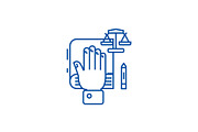 Truth concept,hand on line icon