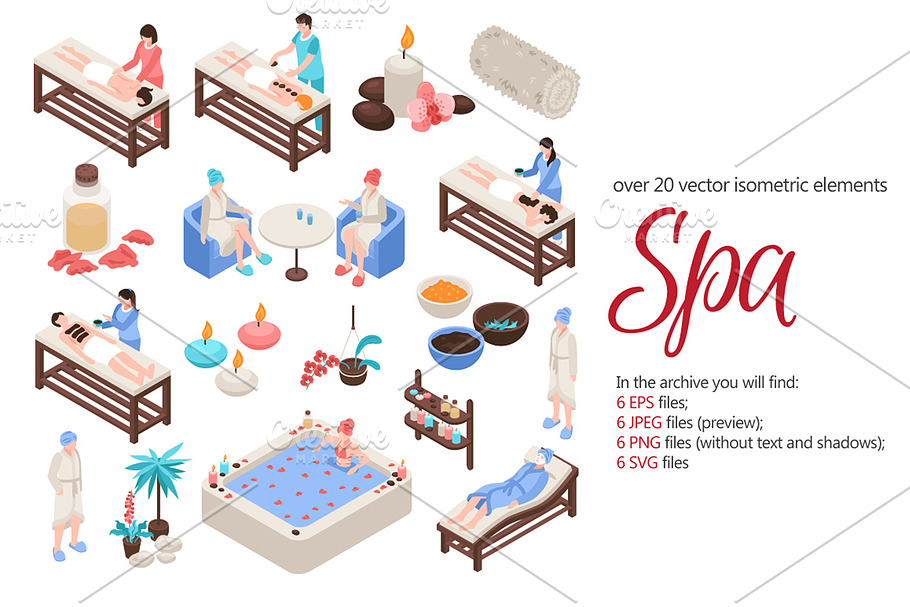 Spa Isometric Set in Illustrations - product preview 8