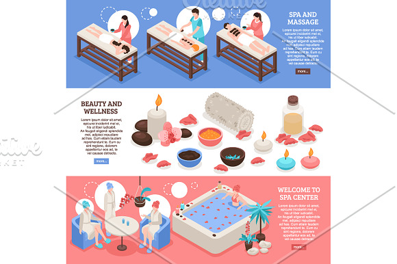 Spa Isometric Set in Illustrations - product preview 4