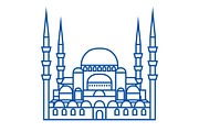 Turkish mosque line icon concept