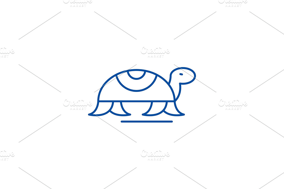 Turtle in motion line icon concept in Illustrations - product preview 8