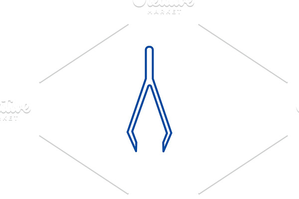 Tweezers line icon concept. Tweezers