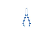 Tweezers line icon concept. Tweezers