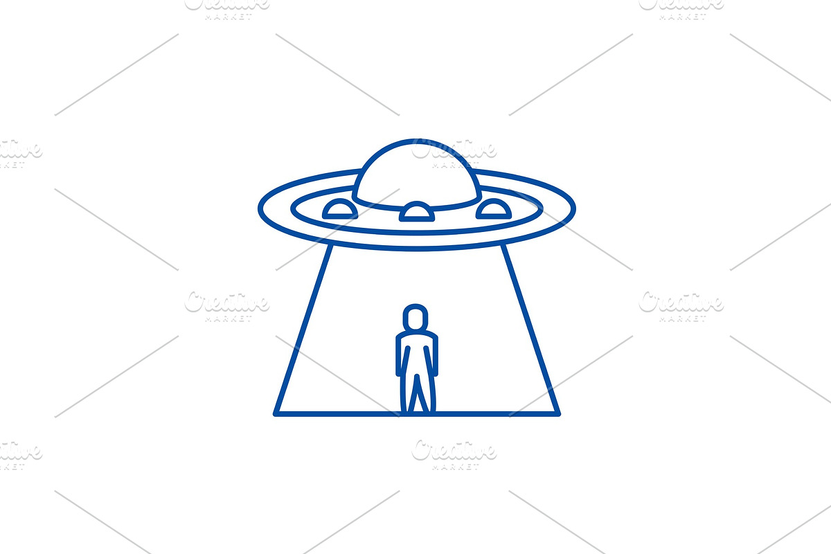 Ufo line icon concept. Ufo flat in Illustrations - product preview 8