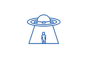 Ufo line icon concept. Ufo flat