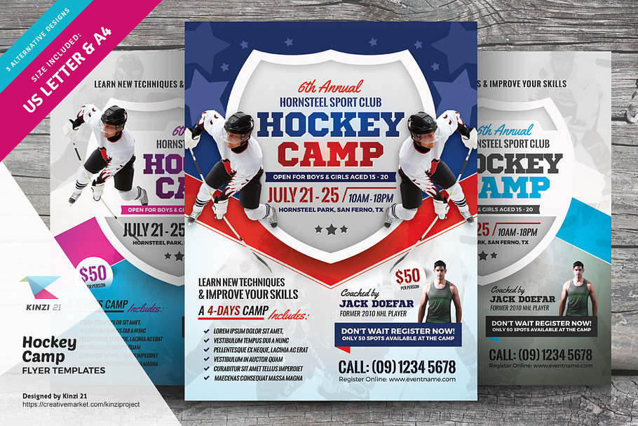 Hockey Camp Flyer Templates