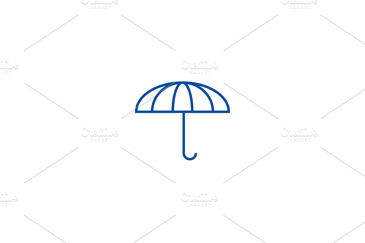 Umbrella line icon concept. Umbrella in Objects - product preview 8